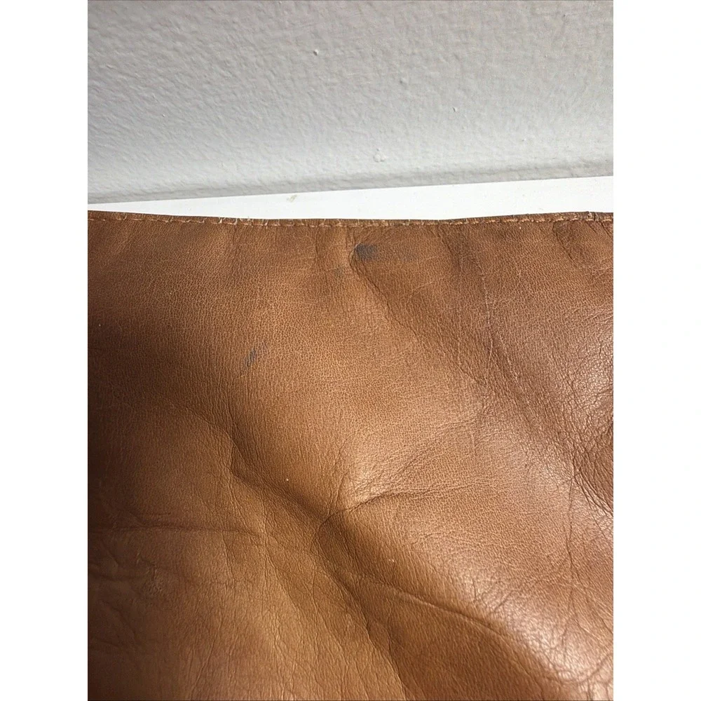 Vintage 100% Leather Garment Bag Brown Travel Suit Dress Luggage Bi-Fold